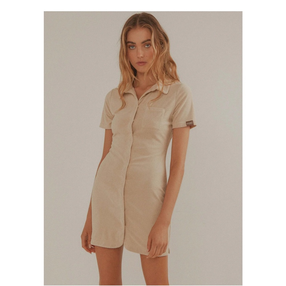 Peppermayo Brown Buttoned Mini Dress